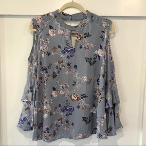 Cold Shoulder Bell Sleeve Top